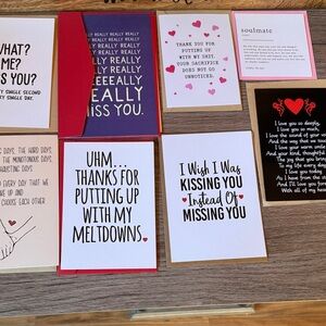 Assorted (17 total!)Love and Miss You cards .sturdy and substantial cards